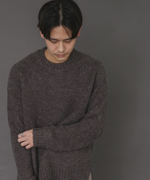 SENSE OF PLACE by URBAN RESEARCH（センスオブプレイスバイアーバンリサーチ）の「ブークレクルーネックセーター（ニット/セーター・メンズ・チャコールグレー/ベージュ/ミント・MEDIUM/LARGE）」の5枚目の写真