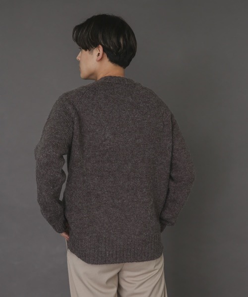SENSE OF PLACE by URBAN RESEARCH（センスオブプレイスバイアーバンリサーチ）の「ブークレクルーネックセーター（ニット/セーター・メンズ・チャコールグレー/ベージュ/ミント・MEDIUM/LARGE）」の6枚目の写真