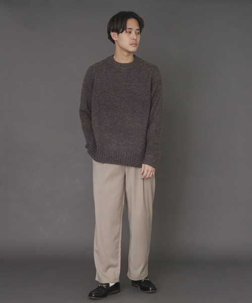 SENSE OF PLACE by URBAN RESEARCH（センスオブプレイスバイアーバンリサーチ）の「ブークレクルーネックセーター（ニット/セーター・メンズ・チャコールグレー/ベージュ/ミント・MEDIUM/LARGE）」の7枚目の写真