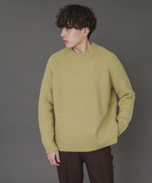 SENSE OF PLACE by URBAN RESEARCH（センスオブプレイスバイアーバンリサーチ）の「ブークレクルーネックセーター（ニット/セーター・メンズ・チャコールグレー/ベージュ/ミント・MEDIUM/LARGE）」の11枚目の写真
