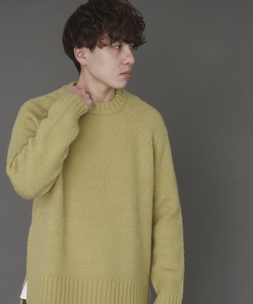 SENSE OF PLACE by URBAN RESEARCH（センスオブプレイスバイアーバンリサーチ）の「ブークレクルーネックセーター（ニット/セーター・メンズ・チャコールグレー/ベージュ/ミント・MEDIUM/LARGE）」の12枚目の写真