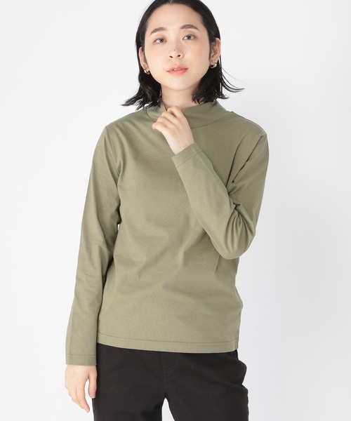 studio CLIP(スタディオクリップ)の「タートルカットソーTシャツ(Tシャツ/カットソー・レディース・ブラック/オフホワイト/カーキ・FREE)」の1枚目の写真