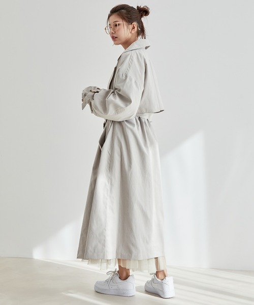 vis-`a-vis（ビサビ）の「【一部店舗限定】ボリュームスリーブロングトレンチコート（トレンチコート・レディース・ベージュ/カーキ/ベージュ系その他・M/S）」の7枚目の写真