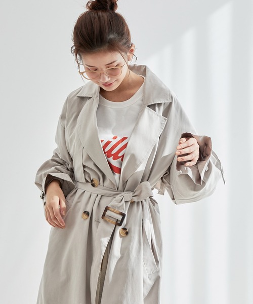 vis-`a-vis（ビサビ）の「【一部店舗限定】ボリュームスリーブロングトレンチコート（トレンチコート・レディース・ベージュ/カーキ/ベージュ系その他・M/S）」の9枚目の写真