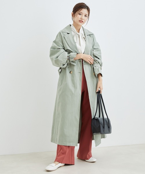 vis-`a-vis（ビサビ）の「【一部店舗限定】ボリュームスリーブロングトレンチコート（トレンチコート・レディース・ベージュ/カーキ/ベージュ系その他・M/S）」の10枚目の写真