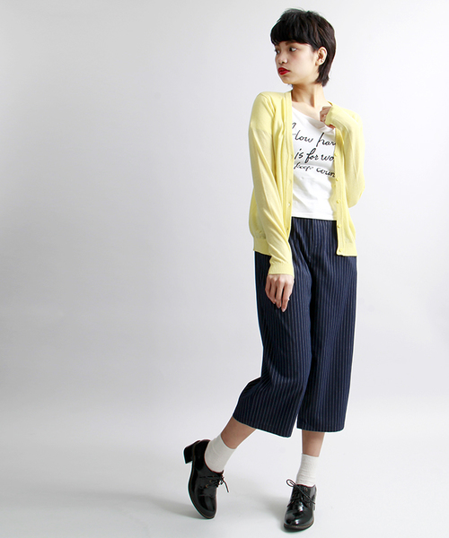 WEGO(ウィゴー)の「WEGO/タックワイドクロップドパンツ(その他パンツ・レディース・ライトグレー/ベージュ/ブルー・FREE)」の1枚目の写真