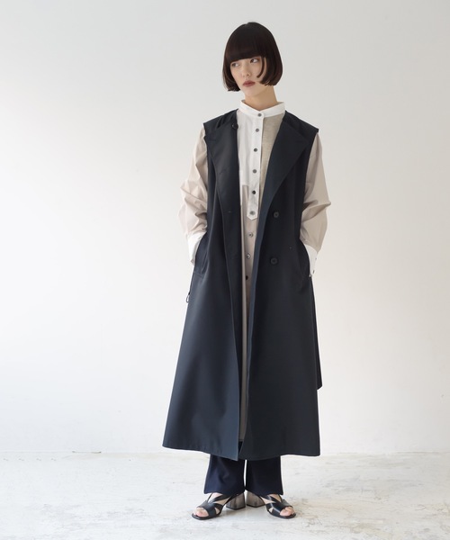 【新品未使用】La SRIC / ロングトレンチベスト+フードJK La SRIC（ラスリック）の「La SRIC / ロングトレンチベスト+