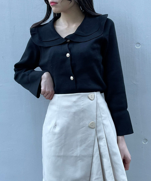 titty＆Co. PETIT（ティティアンドコープティ）の「【titty&Co.PETIT】ラッププリーツスカパン（スカート・レディース・ベージュ/ブラック・SMALL/MEDIUM）」の3枚目の写真