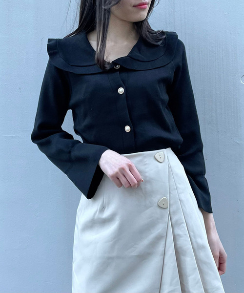 titty＆Co. PETIT（ティティアンドコープティ）の「【titty&Co.PETIT】ラッププリーツスカパン（スカート・レディース・ベージュ/ブラック・SMALL/MEDIUM）」の5枚目の写真