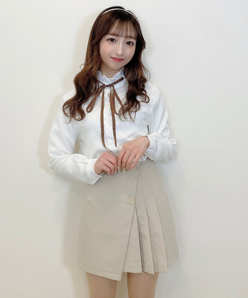 titty＆Co. PETIT（ティティアンドコープティ）の「【titty&Co.PETIT】ラッププリーツスカパン（スカート・レディース・ベージュ/ブラック・SMALL/MEDIUM）」の18枚目の写真