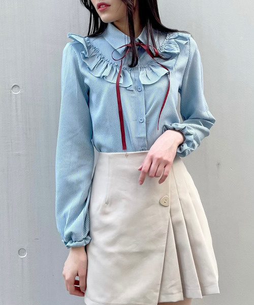 titty＆Co. PETIT（ティティアンドコープティ）の「【titty&Co.PETIT】ラッププリーツスカパン（スカート・レディース・ベージュ/ブラック・SMALL/MEDIUM）」の9枚目の写真