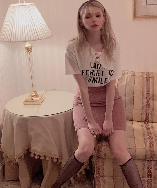 Leja（レジャ）の「【ELCY】リボン付きTシャツ（Tシャツ/カットソー・レディース・アイボリー・FREE）」の12枚目の写真