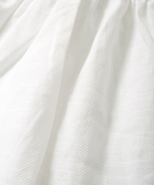 Crisp（クリスプ）の「クロスフラワーパフブラウス（シャツ/ブラウス・レディース・ホワイト/グリーン・FREE）」の9枚目の写真