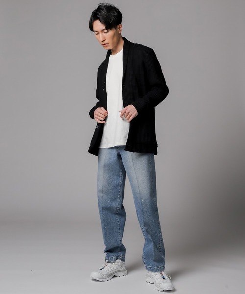 SEAGREEN（シーグリーン）の「SEAGREEN(シーグリーン) [WEB限定] BIG WAFFLE CARDIGAN（カーディガン/ボレロ・メンズ・ブラック・2/3/4/1）」の9枚目の写真