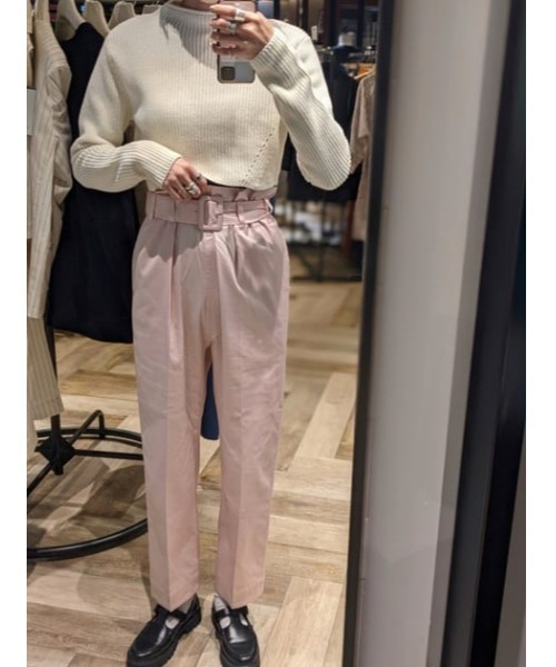 M_（エムアンダーバー）の「【M_】SHORT KNIT トップス（ニット/セーター・レディース・アイボリー/ライトベージュ/ブラック・FREE）」の7枚目の写真