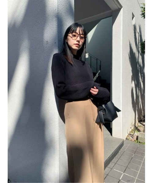 M_（エムアンダーバー）の「【M_】SHORT KNIT トップス（ニット/セーター・レディース・アイボリー/ライトベージュ/ブラック・FREE）」の11枚目の写真