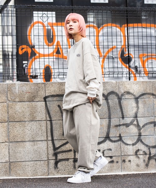 WEGO（ウィゴー）の「■■■WEGO/【WEB限定】ワンポイントピグメントパンツ■■■（スウェットパンツ・メンズ・ベージュ/ブルー/スミクロ/ワイン・MEDIUM/LARGE/X-LARGE）」の18枚目の写真