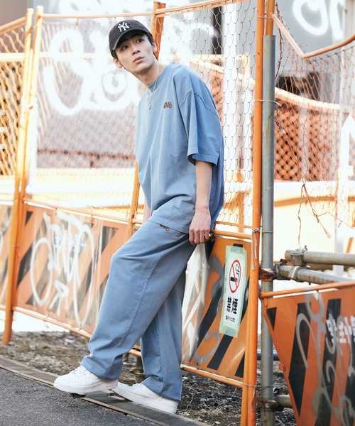 WEGO（ウィゴー）の「■■■WEGO/【WEB限定】ワンポイントピグメントパンツ■■■（スウェットパンツ・メンズ・ベージュ/ブルー/スミクロ/ワイン・MEDIUM/LARGE/X-LARGE）」の19枚目の写真