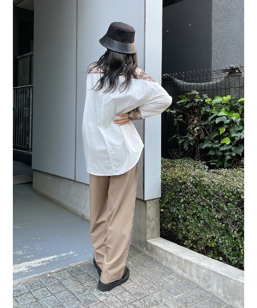 ENVYM（アンビー）の「パターンスウィッチングＳＨ（シャツ/ブラウス・レディース・ブラック/ベージュ・FREE）」の15枚目の写真