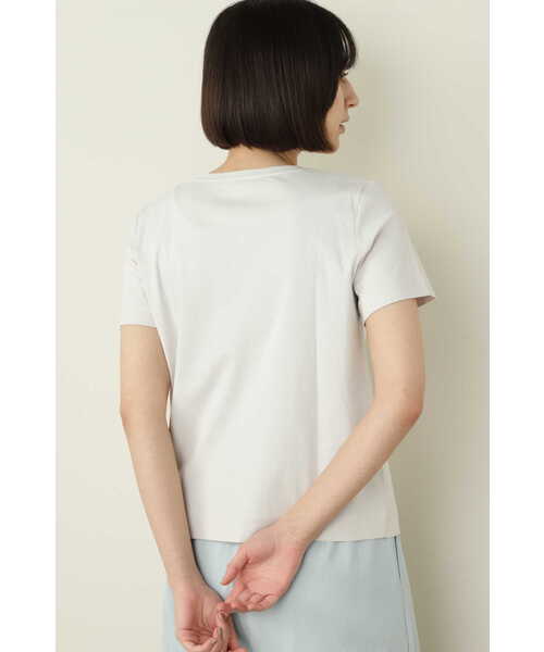 human woman（ヒューマンウーマン）の「オーガニックコットンスムース半袖Ｔシャツ（Tシャツ/カットソー・レディース・グレー/ホワイト・LARGE/MEDIUM）」の16枚目の写真