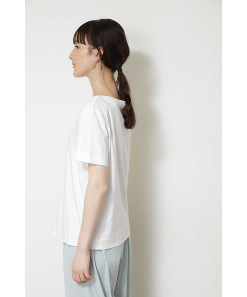 human woman（ヒューマンウーマン）の「オーガニックコットンスムース半袖Ｔシャツ（Tシャツ/カットソー・レディース・グレー/ホワイト・LARGE/MEDIUM）」の21枚目の写真