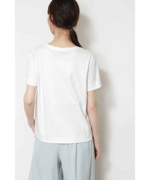 human woman（ヒューマンウーマン）の「オーガニックコットンスムース半袖Ｔシャツ（Tシャツ/カットソー・レディース・グレー/ホワイト・LARGE/MEDIUM）」の22枚目の写真