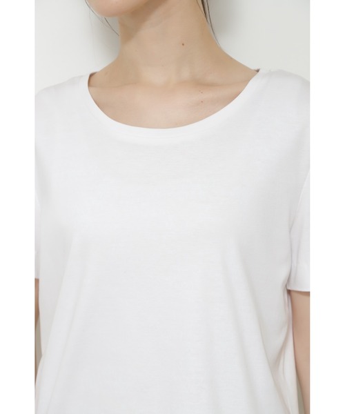 human woman（ヒューマンウーマン）の「オーガニックコットンスムース半袖Ｔシャツ（Tシャツ/カットソー・レディース・グレー/ホワイト・LARGE/MEDIUM）」の14枚目の写真