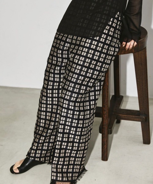 パンツ todayfulGeometric Jacquard Trousers todayfulGeometric Jacquard Trousers
