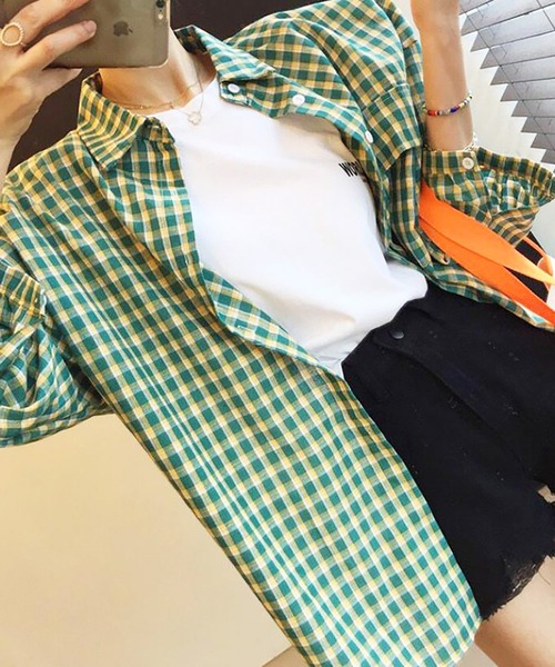 Girly Doll(ガーリードール)の「シャツ(シャツ/ブラウス・レディース・ブルー/グリーン・F)」の6枚目の写真