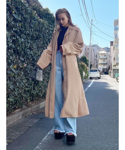 EMODA（エモダ）の「ルーズトレンチコート（トレンチコート・レディース・グレー/ベージュ/パープル・FREE）」の15枚目の写真