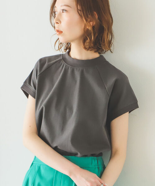 B:MING by BEAMS(ビーミングバイビームス)の「B:MING by BEAMS / フレンチ モックネック プルオーバー 22SS(Tシャツ/カットソー・レディース・スミクロ/ライトブルー/ホワイト/セージグリーン・ONE SIZE)」の3枚目の写真