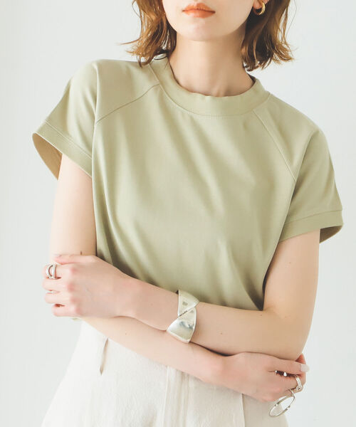 B:MING by BEAMS(ビーミングバイビームス)の「B:MING by BEAMS / フレンチ モックネック プルオーバー 22SS(Tシャツ/カットソー・レディース・スミクロ/ライトブルー/ホワイト/セージグリーン・ONE SIZE)」の4枚目の写真