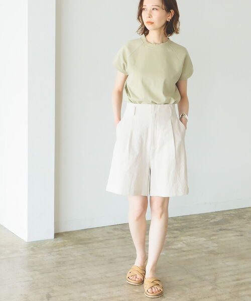 B:MING by BEAMS(ビーミングバイビームス)の「B:MING by BEAMS / フレンチ モックネック プルオーバー 22SS(Tシャツ/カットソー・レディース・スミクロ/ライトブルー/ホワイト/セージグリーン・ONE SIZE)」の10枚目の写真