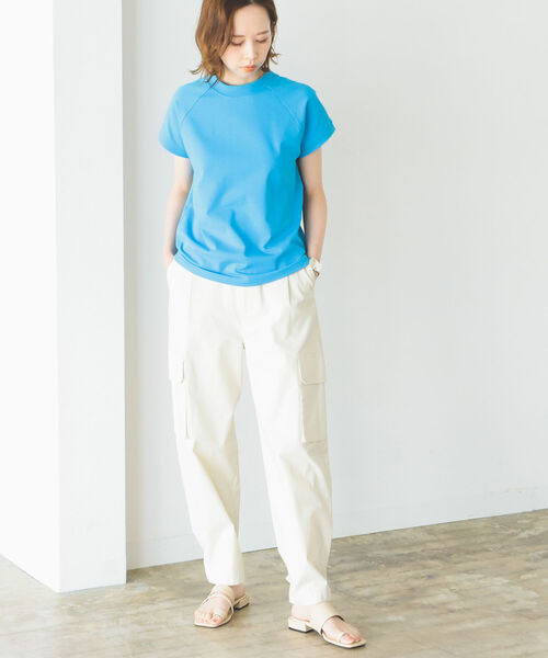 B:MING by BEAMS(ビーミングバイビームス)の「B:MING by BEAMS / フレンチ モックネック プルオーバー 22SS(Tシャツ/カットソー・レディース・スミクロ/ライトブルー/ホワイト/セージグリーン・ONE SIZE)」の6枚目の写真