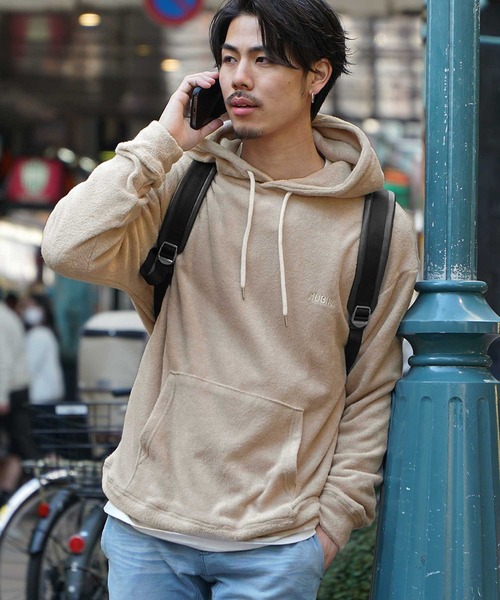 JOKER（ジョーカー）の「【JOKER】パイル地 カラーリング プルオーバー パーカー メンズ（パーカー・メンズ・ホワイト/ブラック/ベージュ/グレー/ブルー/グリーン・M/L/XL）」の4枚目の写真