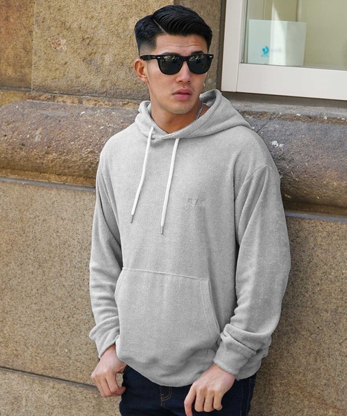 JOKER（ジョーカー）の「【JOKER】パイル地 カラーリング プルオーバー パーカー メンズ（パーカー・メンズ・ホワイト/ブラック/ベージュ/グレー/ブルー/グリーン・M/L/XL）」の3枚目の写真