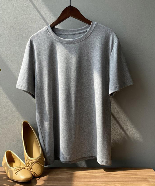 Bifrost(ビフレスト)の「ベーシッククルーネックTシャツ(Tシャツ/カットソー・レディース・ブラック/ベージュ/グレー/ピンク/オレンジ/ブルー/グリーン・F)」の13枚目の写真