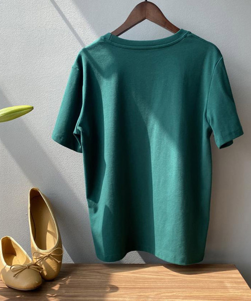 Bifrost(ビフレスト)の「ベーシッククルーネックTシャツ(Tシャツ/カットソー・レディース・ブラック/ベージュ/グレー/ピンク/オレンジ/ブルー/グリーン・F)」の22枚目の写真
