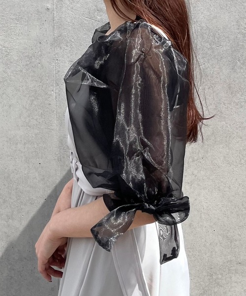 titty&Co. PETIT by poyo(ティティーアンドコープティバイポヨ)の「【titty&Co.PETIT by POYO】ボリュームシアースリーブトップス(ニット/セーター・レディース・ホワイト/ブラック・FREE)」の12枚目の写真