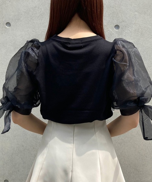 titty&Co. PETIT by poyo(ティティーアンドコープティバイポヨ)の「【titty&Co.PETIT by POYO】ボリュームシアースリーブトップス(ニット/セーター・レディース・ホワイト/ブラック・FREE)」の17枚目の写真