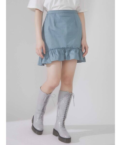 merry jenny(メリージェニー)の「フリルチノミニスカート(スカート・レディース・ブラック/ベージュ/ブルー・FREE)」の8枚目の写真