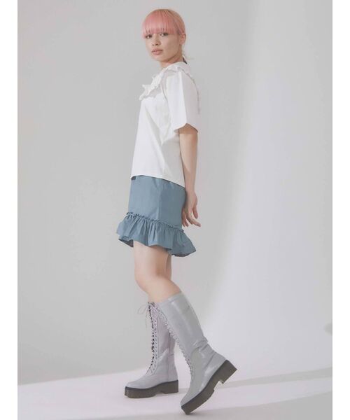 merry jenny(メリージェニー)の「フリルチノミニスカート(スカート・レディース・ブラック/ベージュ/ブルー・FREE)」の15枚目の写真