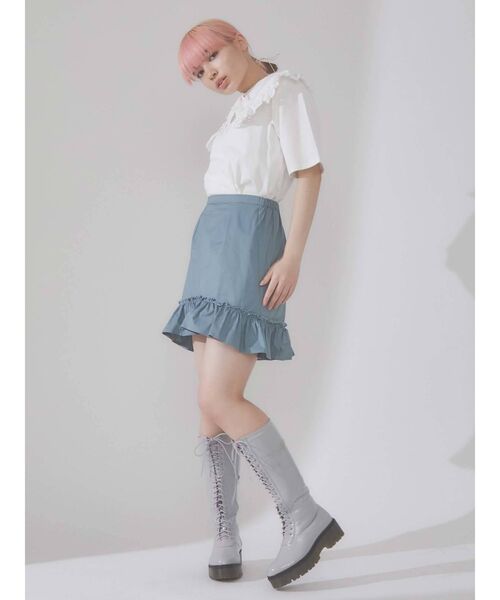 merry jenny(メリージェニー)の「フリルチノミニスカート(スカート・レディース・ブラック/ベージュ/ブルー・FREE)」の18枚目の写真