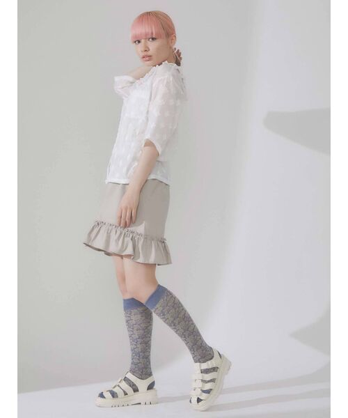 merry jenny(メリージェニー)の「フリルチノミニスカート(スカート・レディース・ブラック/ベージュ/ブルー・FREE)」の14枚目の写真