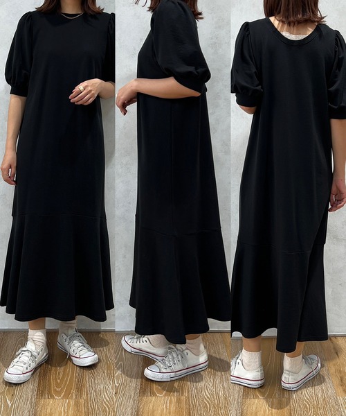 apres jour mignon(アプレジュールミニョン)の「スウェットマーメイドワンピース【ZOZOTOWN限定アイテム】(ワンピース・レディース・ブラック/ナチュラル/ライトイエロー・MEDIUM/LARGE/SMALL)」の4枚目の写真
