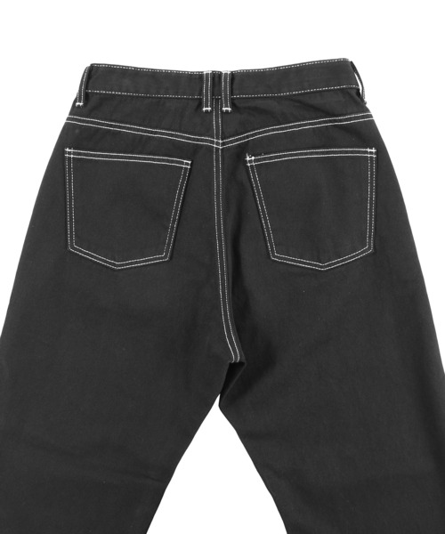 Figments（フィグメンツ）の「ステッチブラックパンツ（デニムパンツ・レディース・ブラック・LARGE/MEDIUM/SMALL）」の9枚目の写真