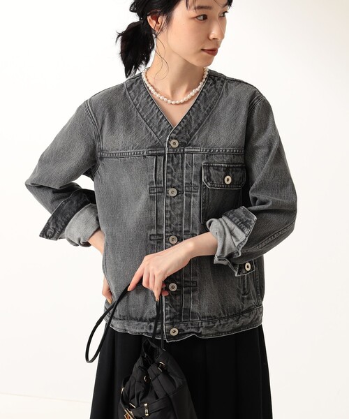 upperhights(アッパーハイツ)の「upper hights × Demi-Luxe BEAMS / 別注 THE CECILY デニムジャケット(デニムジャケット・レディース・ロイヤルブルー/ブラック・1/0)」の9枚目の写真