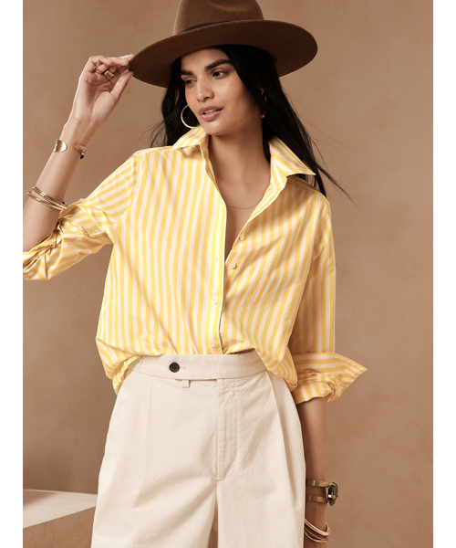 BANANA REPUBLIC バナナリパブリック カッターシャツ【1628】 BANANA REPUBLIC◇バナナリパブリック ⁄STRETCH SLIM FIT 長袖シャツ