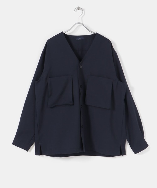 ITEMS URBANRESEARCH（アイテムズ アーバンリサーチ）の「エステルパナマ Vネックシャツカーディガン（カーディガン/ボレロ・メンズ・ネイビー/グレー系その他/チャコールグレー・LARGE/MEDIUM）」の16枚目の写真