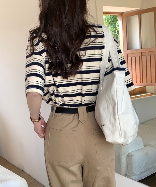 MANGROVE（マングローブ）の「ベア刺繍ハーフボーダーT（Tシャツ/カットソー・レディース・ブラック/レッド/ネイビー・FREE）」の18枚目の写真